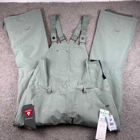 Roxy Jackets & Blazers - Roxy NEW Rideout Technical Snow Bib Pants Lily Pad Winter Overalls Women's Large